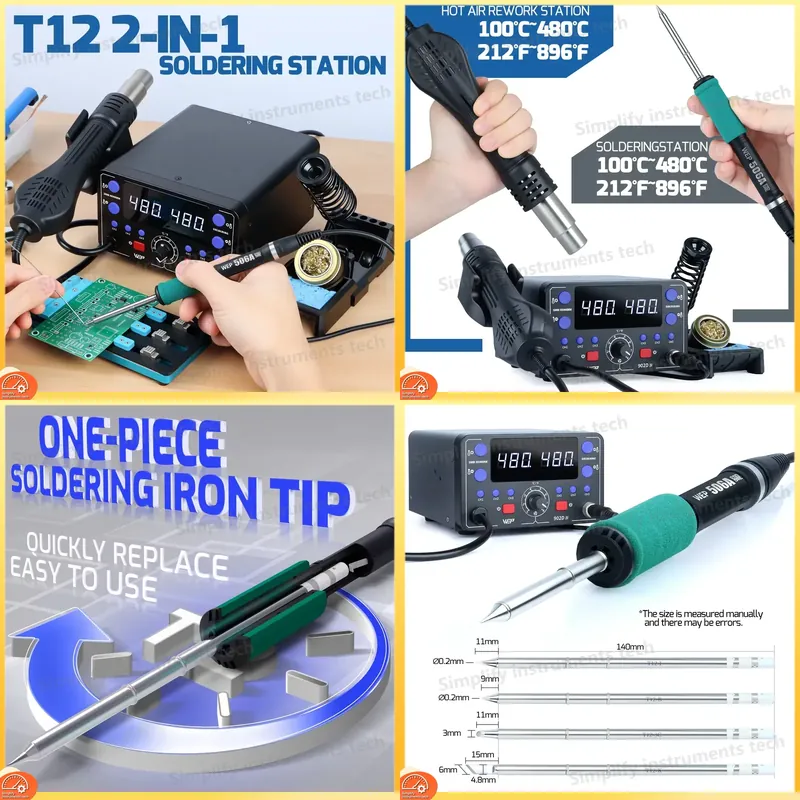 Hot Air Rework Station T12 - 775W 솔더링 스테이션 2 in 1