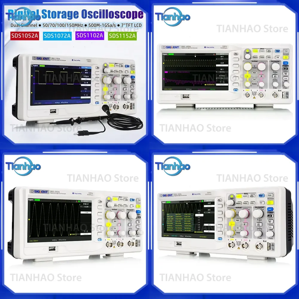 Digital Storage Oscilloscope 100Mhz - SIGLENT SDS1052A SDS1072A SDS1102A SDS1152A 50MHz