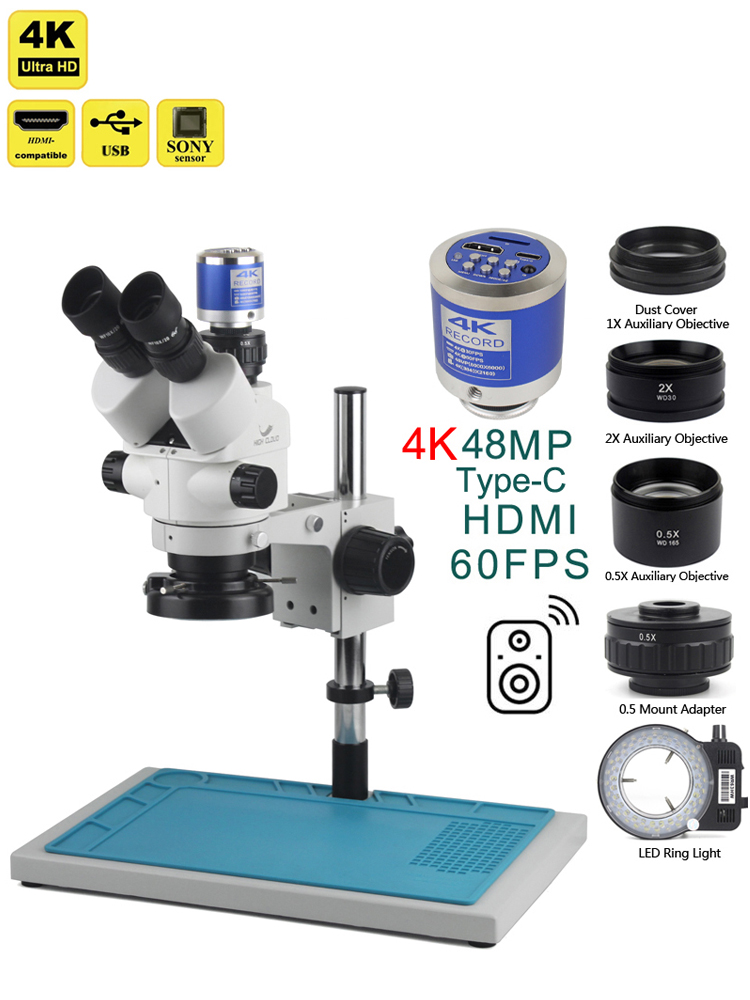 3.5X-90X Simul-Focal 스테레오 삼안 현 - Stereo Trinocular Microscope Pcb 리뷰 및 가격