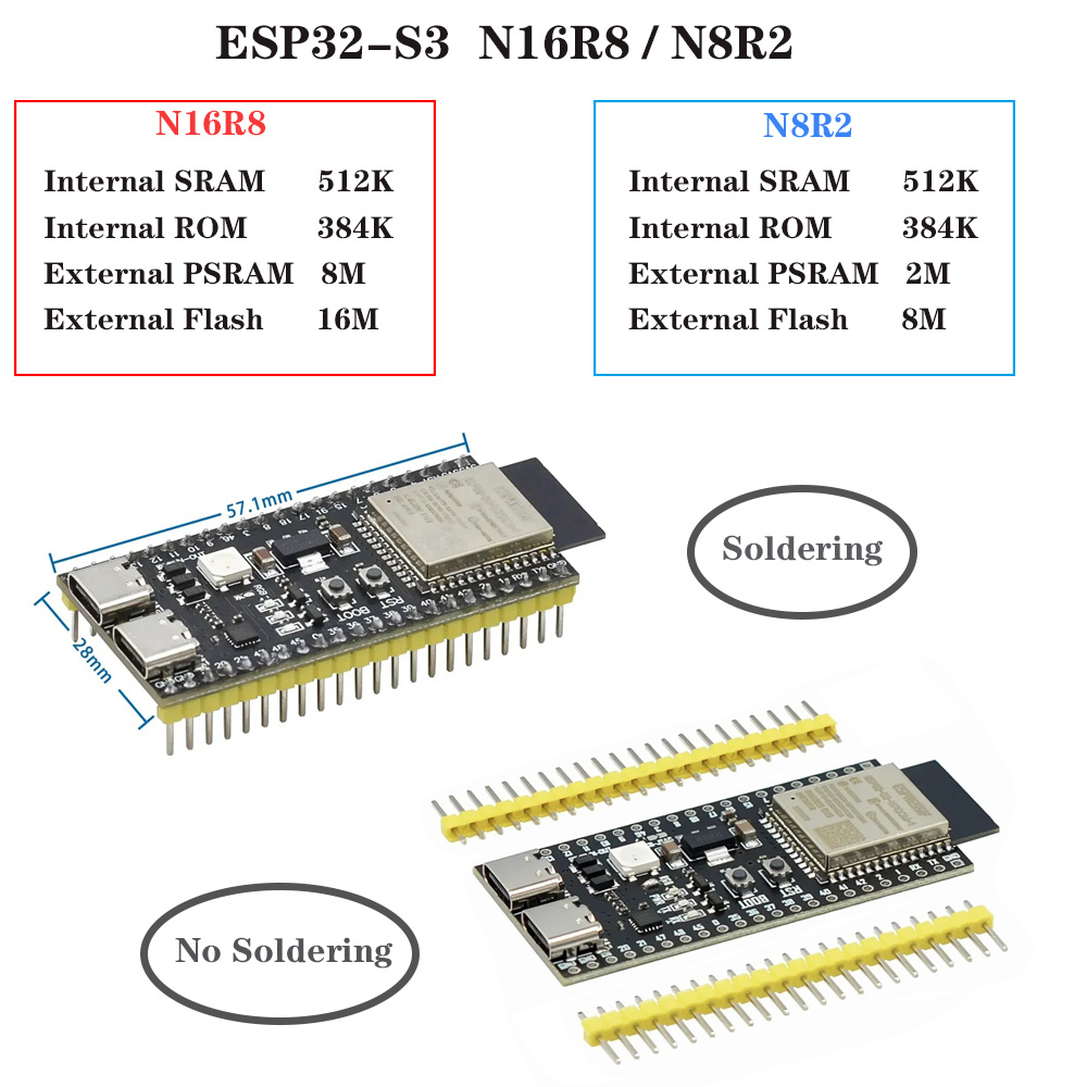 확장 어댑터 키트가 포함된 ESP32-S3 개발 보드  - Esp32 S3 Development Board Lot 리뷰 및 가격